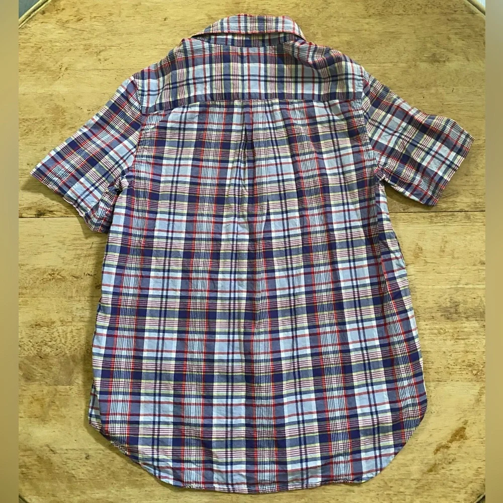 Ralph‎ Lauren Polo Boy’s Sz L (14-16) Plaid Cotton Oxford Short Sleeve Shirt
